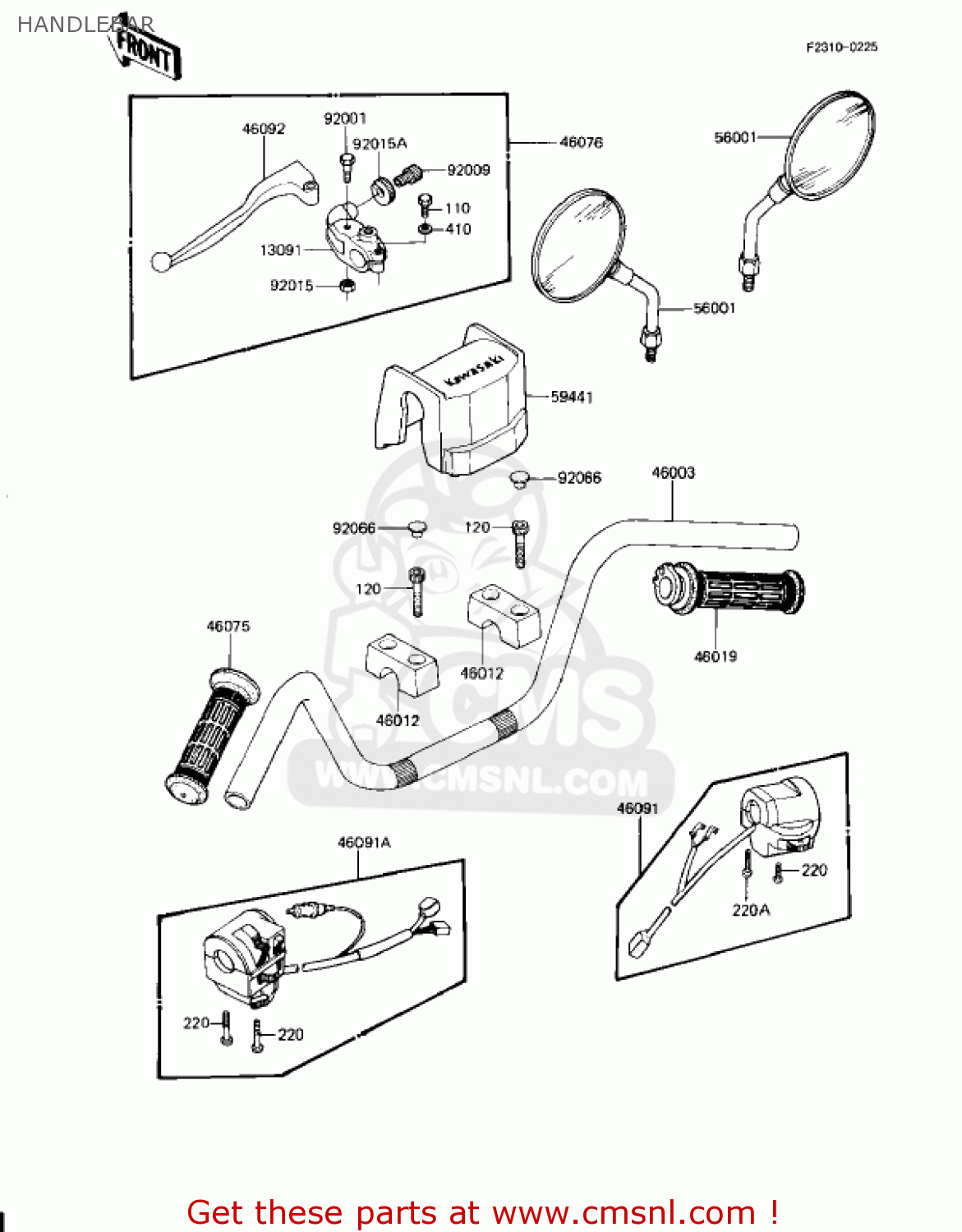 HANDLEBAR KZ1100L1 LTD SHAFT 1983 USA CANADA