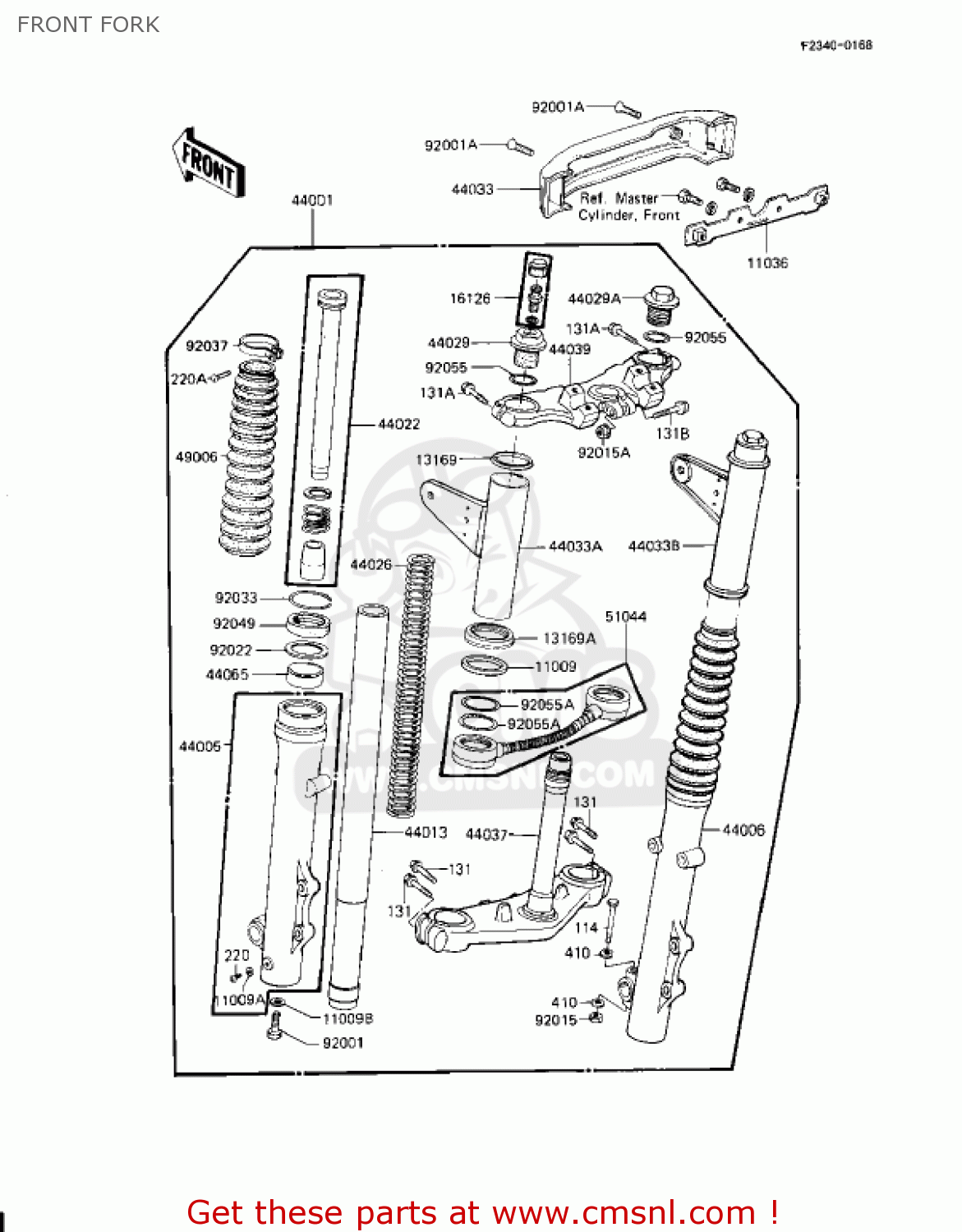 FRONT FORK KZ1100L1 LTD SHAFT 1983 USA CANADA