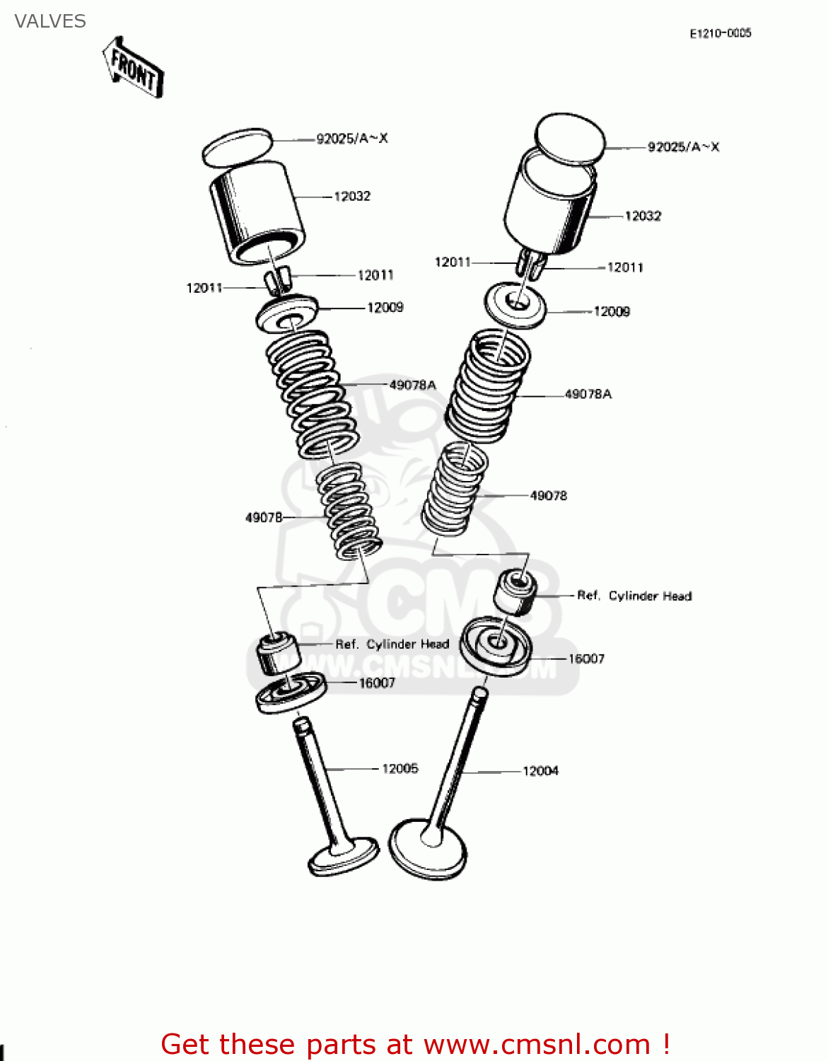 VALVES KZ1100L1 LTD SHAFT 1983 USA CANADA