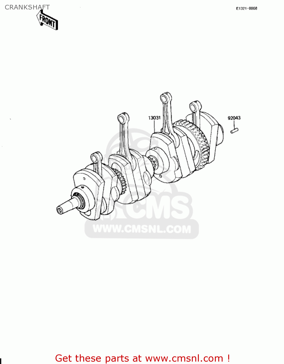 CRANKSHAFT KZ1100L1 LTD SHAFT 1983 USA CANADA