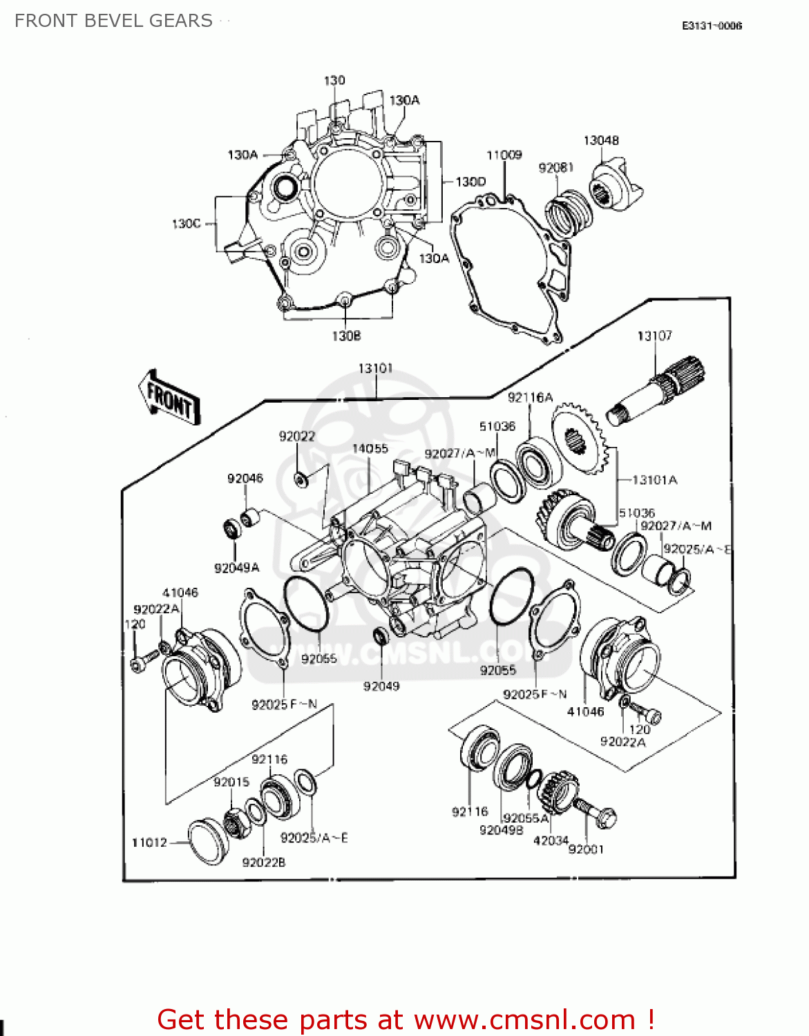 FRONT BEVEL GEARS KZ1100L1 LTD SHAFT 1983 USA CANADA