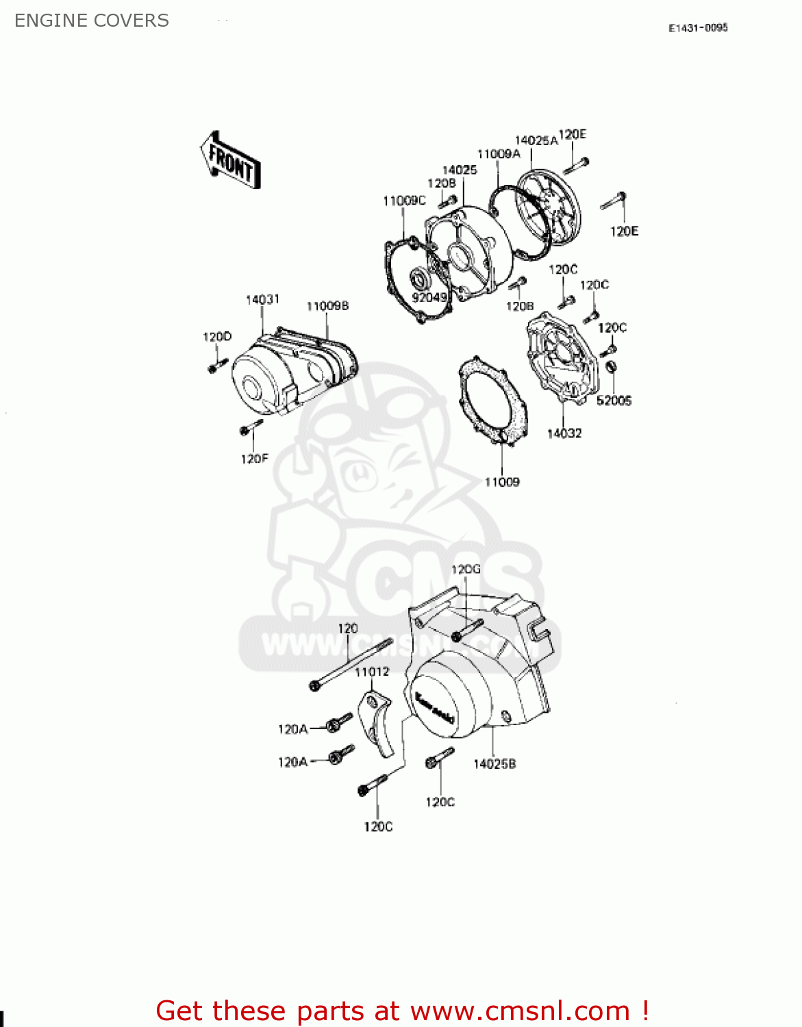 ENGINE COVERS KZ1100L1 LTD SHAFT 1983 USA CANADA