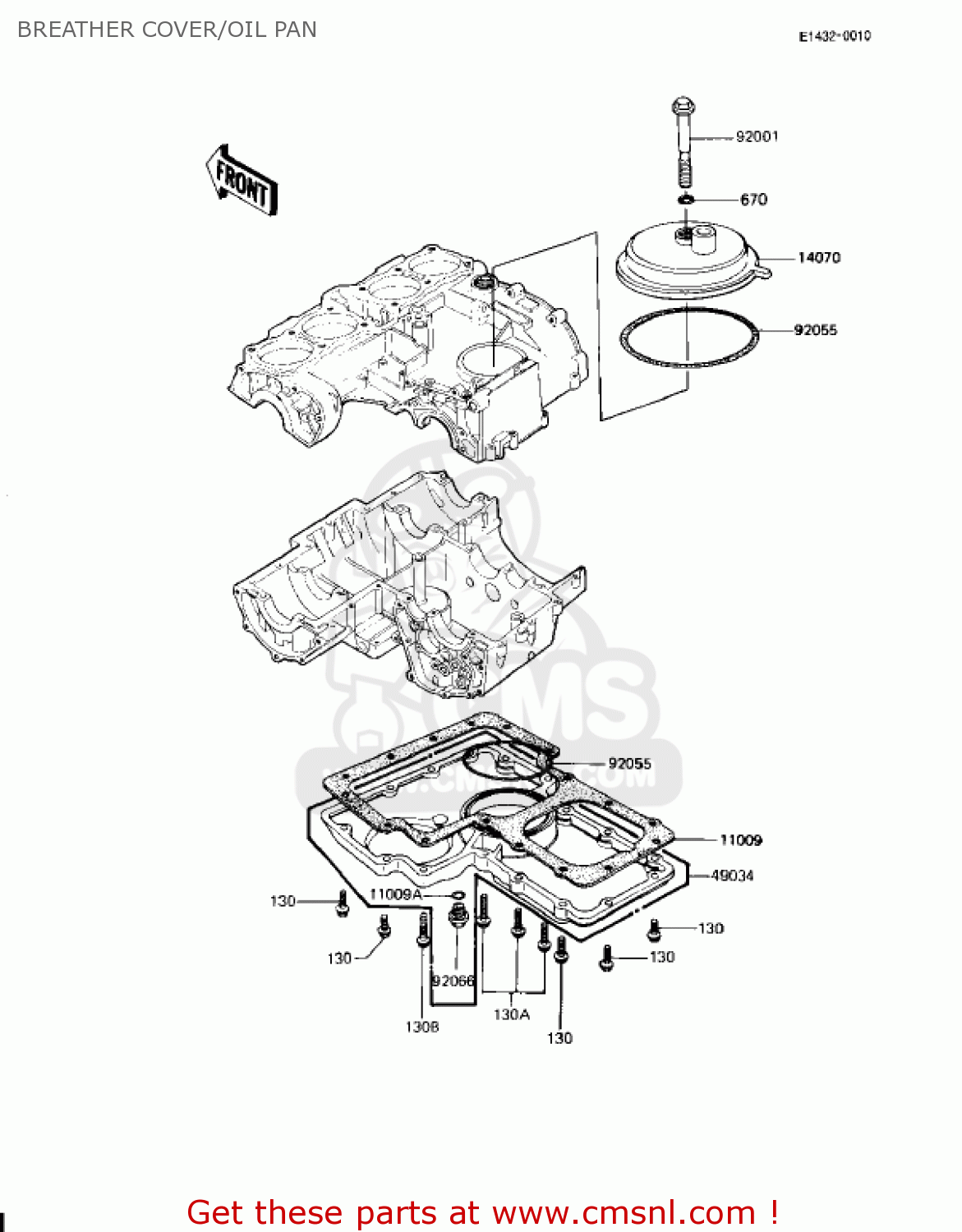 BREATHER COVER/OIL PAN KZ1100L1 LTD SHAFT 1983 USA CANADA