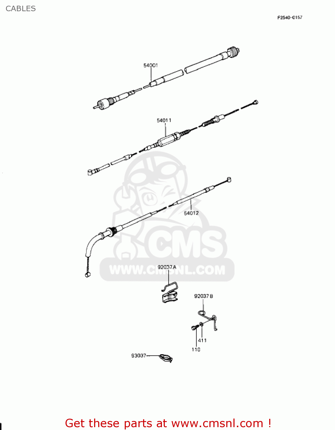 CABLES KZ1100L1 LTD SHAFT 1983 USA CANADA
