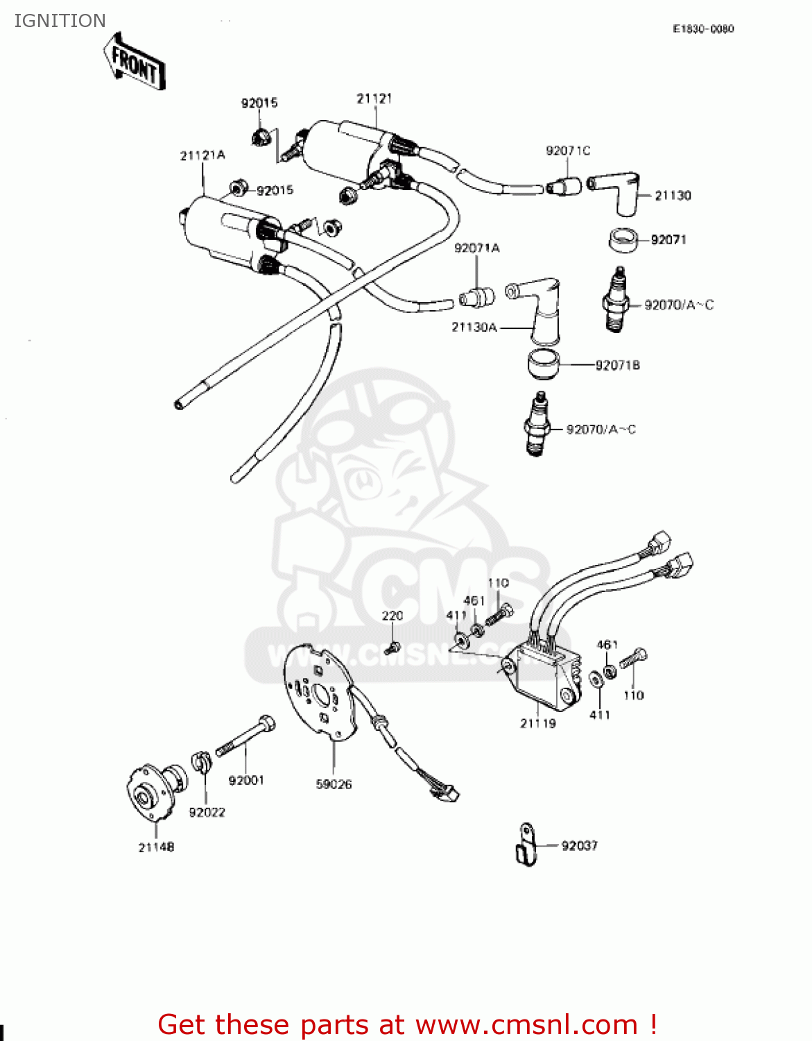 IGNITION KZ1100L1 LTD SHAFT 1983 USA CANADA