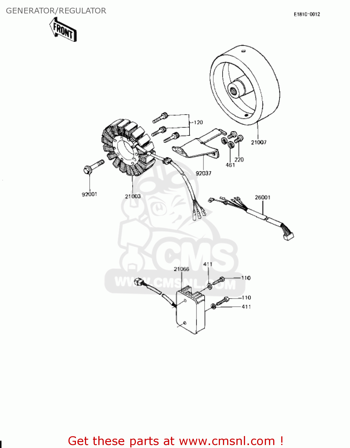 GENERATOR/REGULATOR KZ1100L1 LTD SHAFT 1983 USA CANADA