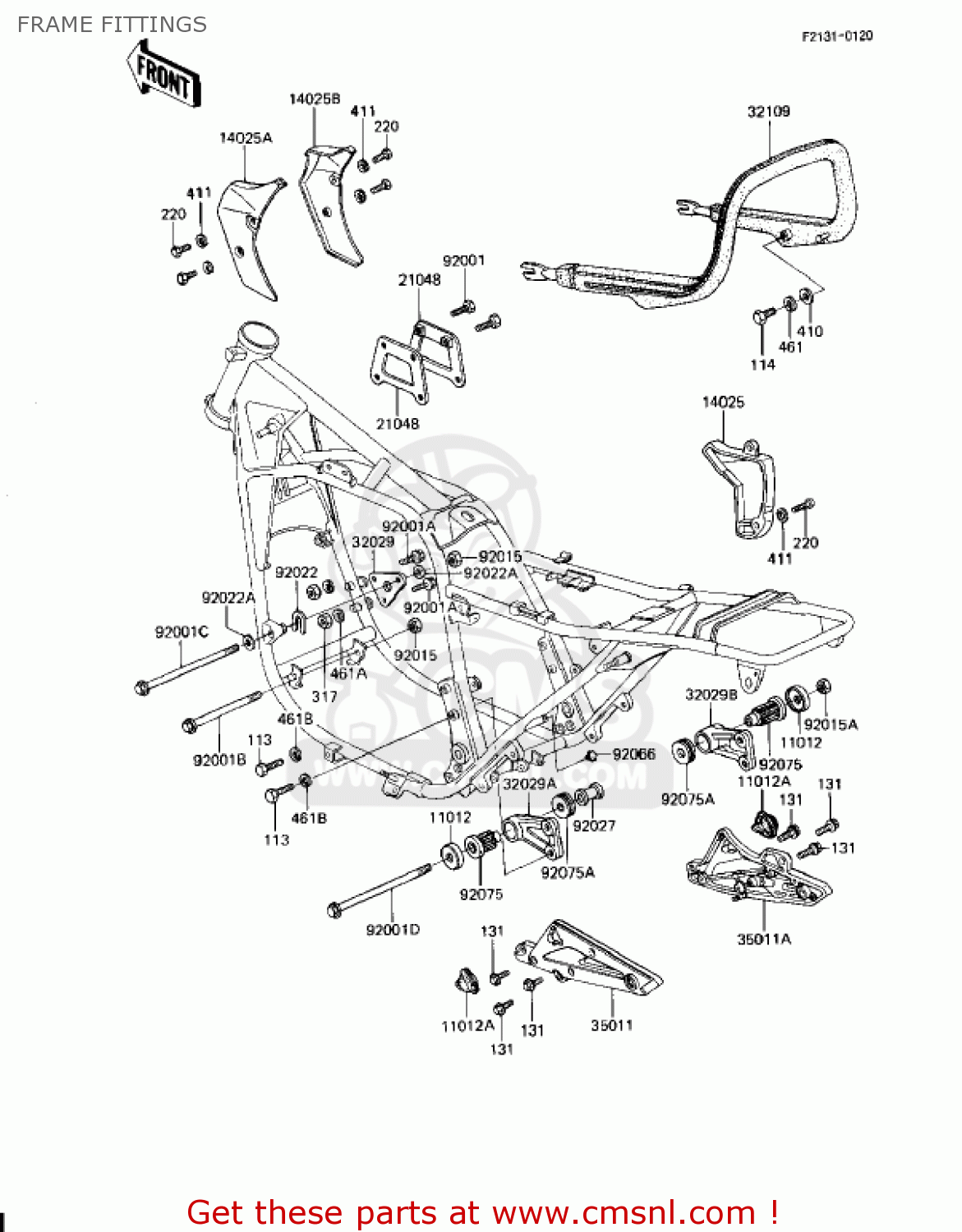 FRAME FITTINGS KZ1100L1 LTD SHAFT 1983 USA CANADA