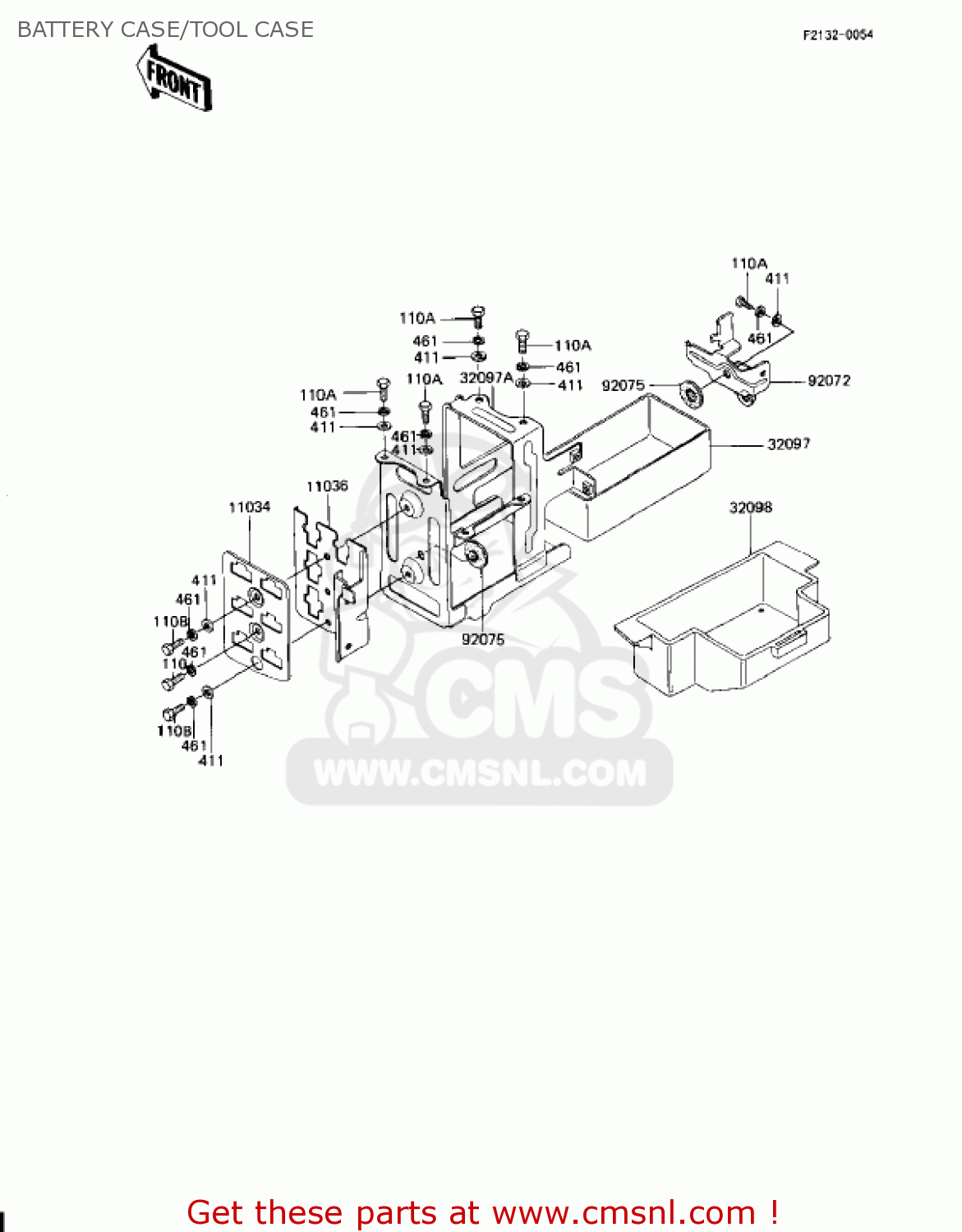 BATTERY CASE/TOOL CASE KZ1100L1 LTD SHAFT 1983 USA CANADA