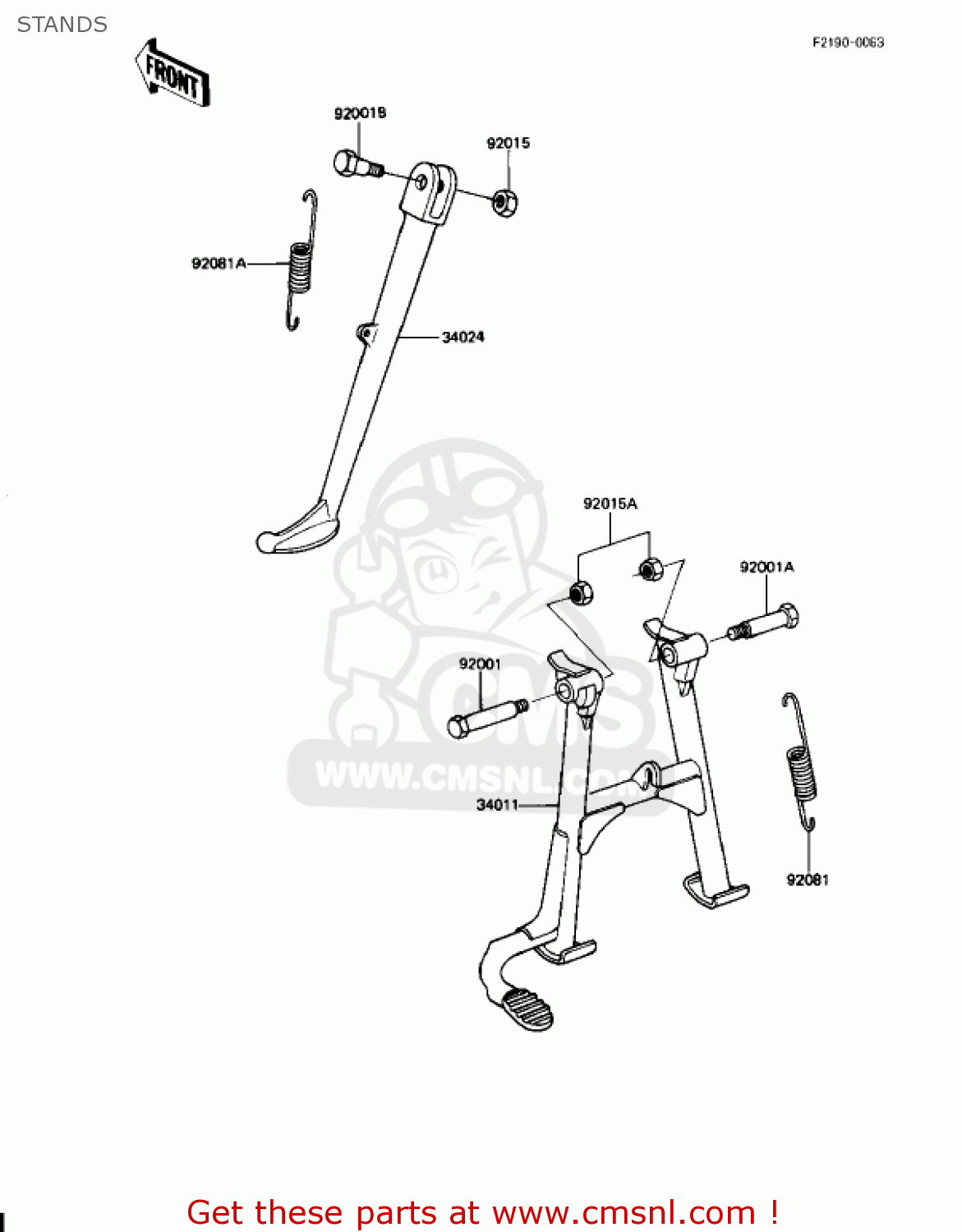 STANDS KZ1100L1 LTD SHAFT 1983 USA CANADA