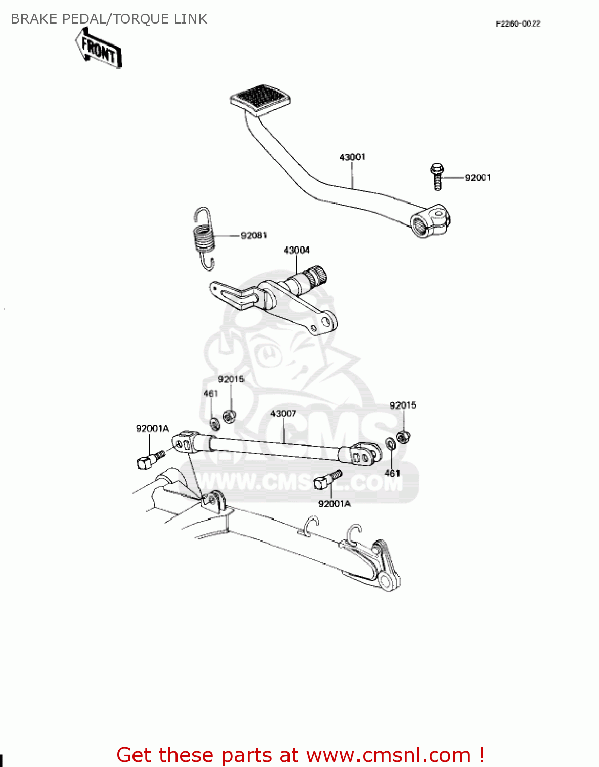 BRAKE PEDAL/TORQUE LINK KZ1100L1 LTD SHAFT 1983 USA CANADA