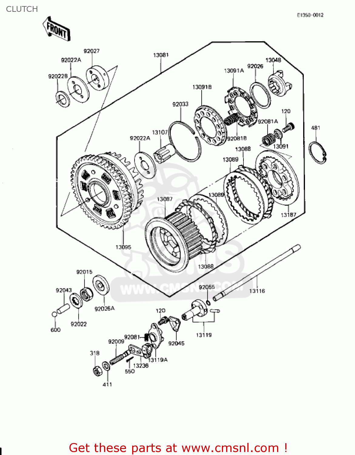 CLUTCH KZ1100L1 LTD SHAFT 1983 USA CANADA