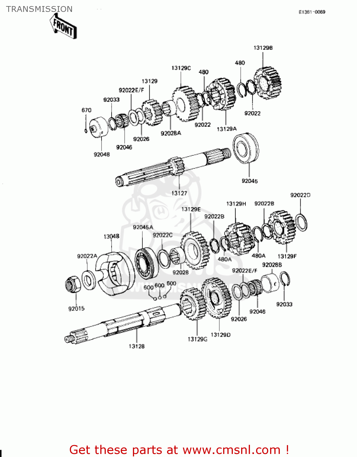 TRANSMISSION KZ1100L1 LTD SHAFT 1983 USA CANADA