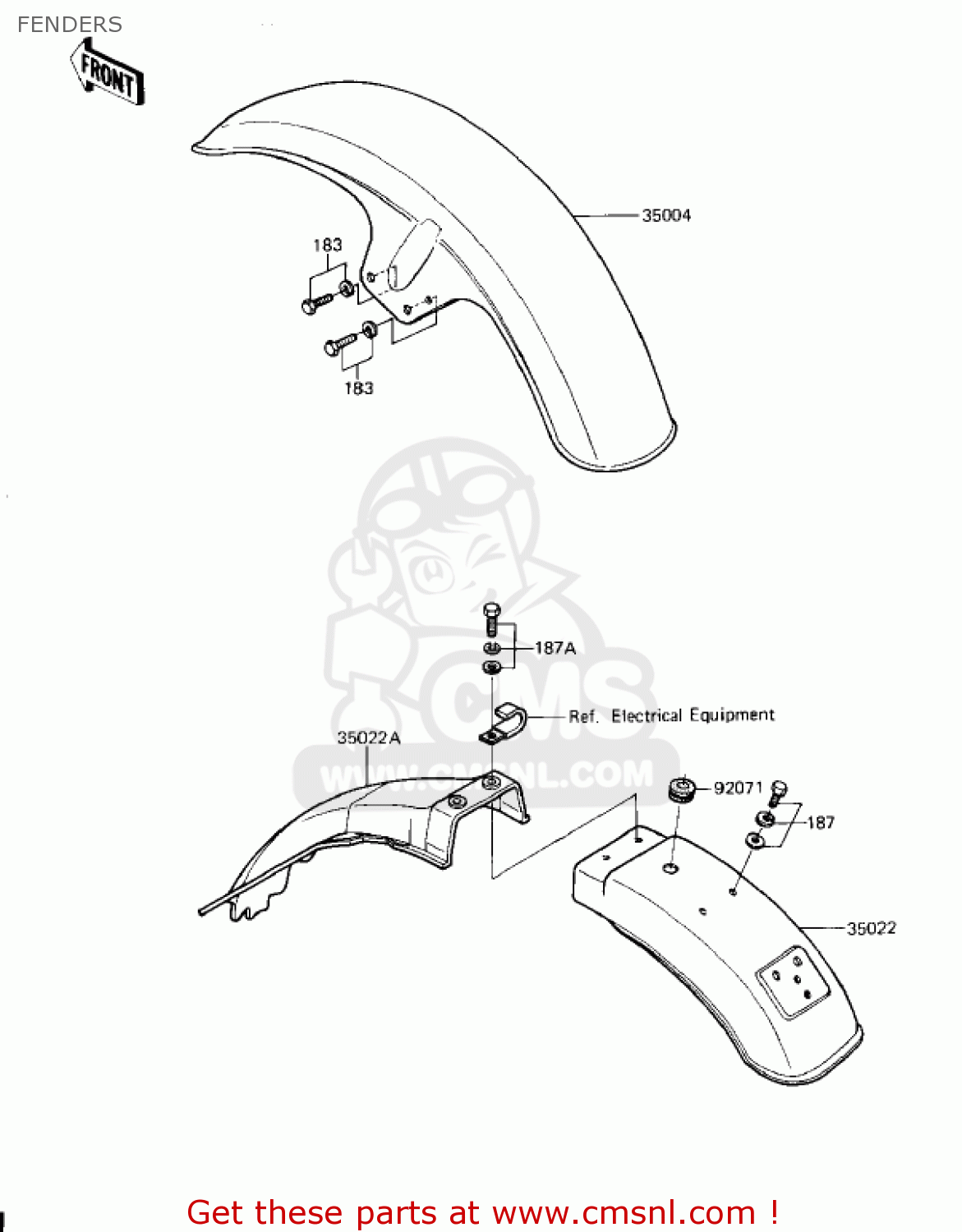 FENDERS KZ1100L1 LTD SHAFT 1983 USA CANADA