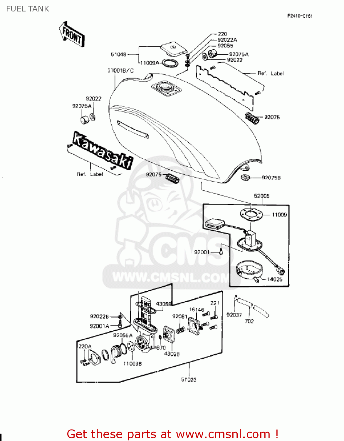 FUEL TANK KZ1100L1 LTD SHAFT 1983 USA CANADA
