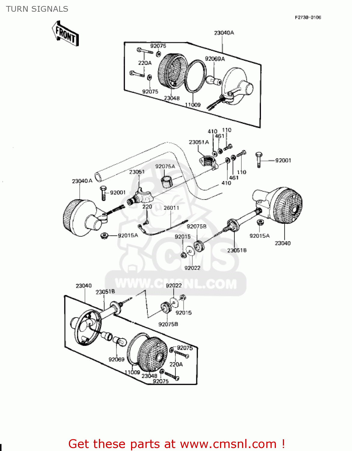 TURN SIGNALS KZ1100L1 LTD SHAFT 1983 USA CANADA