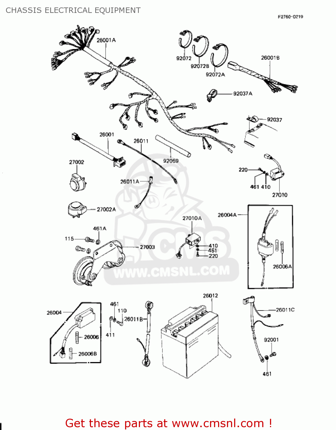 CHASSIS ELECTRICAL EQUIPMENT KZ1100L1 LTD SHAFT 1983 USA CANADA