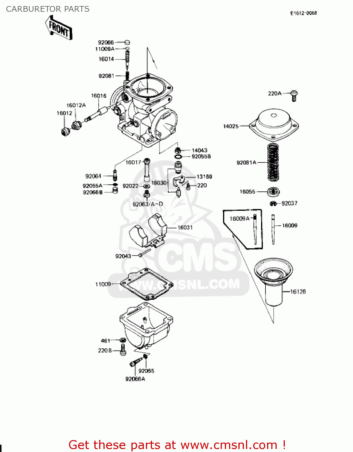 CARBURETOR PARTS KZ1100L1 LTD SHAFT 1983 USA CANADA