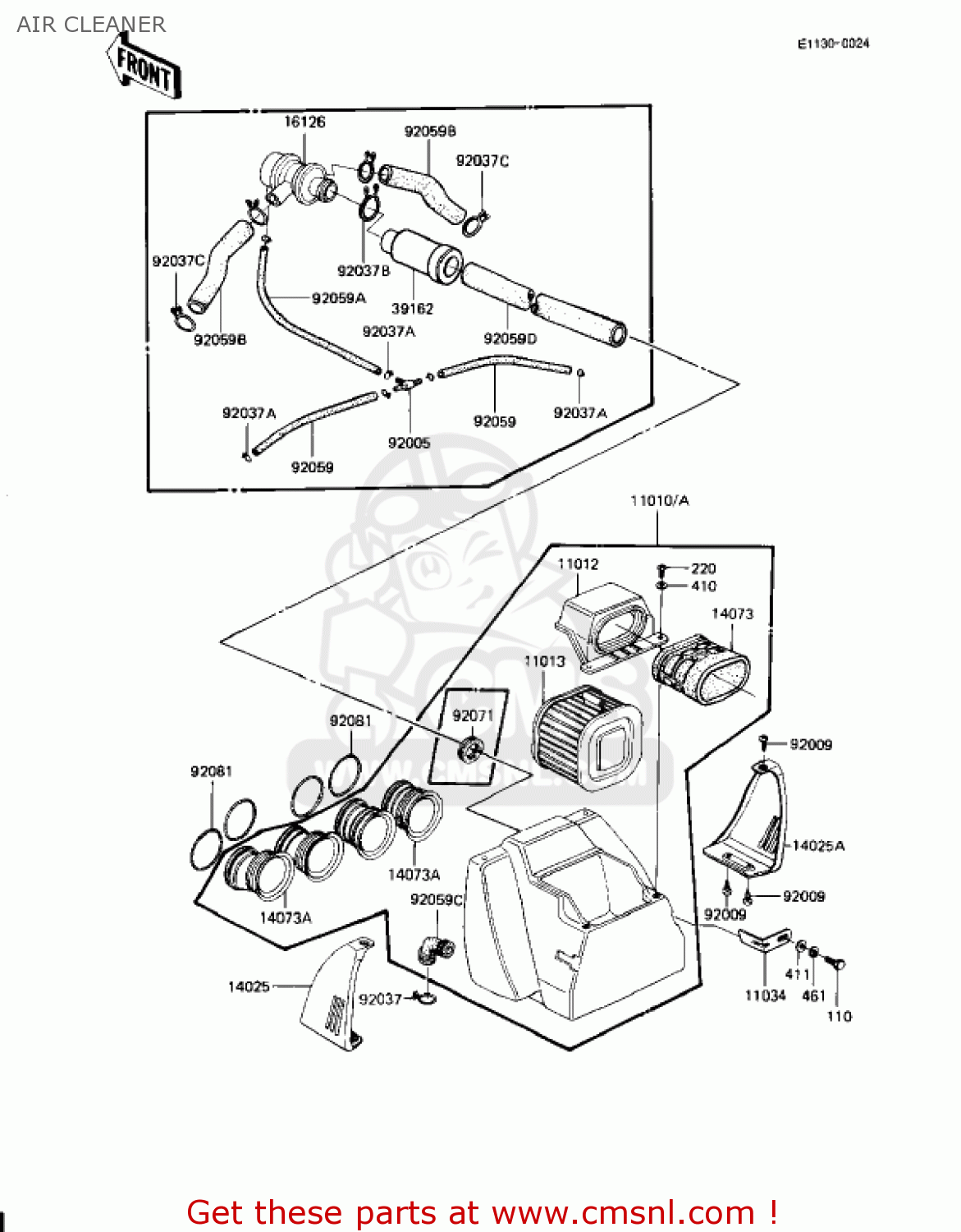 AIR CLEANER KZ1100L1 LTD SHAFT 1983 USA CANADA