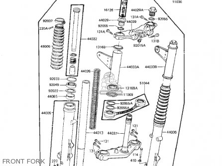 FRONT FORK - KZ1100L1 LTD SHAFT 1983 USA CANADA