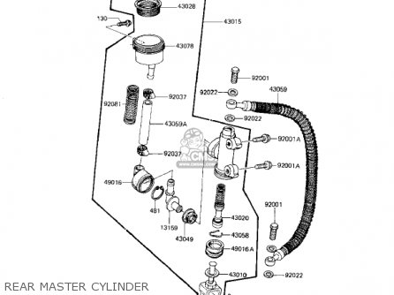REAR MASTER CYLINDER - KZ1100L1 LTD SHAFT 1983 USA CANADA