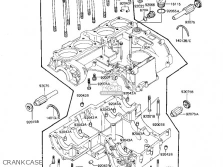 CRANKCASE - KZ1100L1 LTD SHAFT 1983 USA CANADA