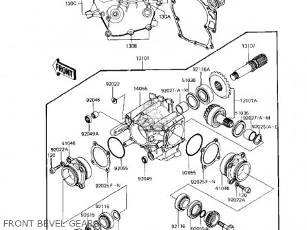 FRONT BEVEL GEARS - KZ1100L1 LTD SHAFT 1983 USA CANADA