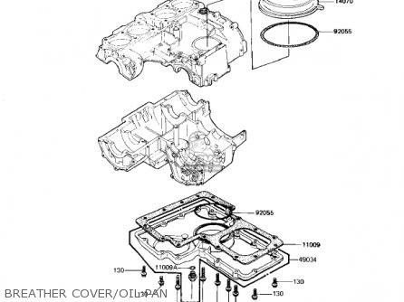 BREATHER COVER/OIL PAN - KZ1100L1 LTD SHAFT 1983 USA CANADA