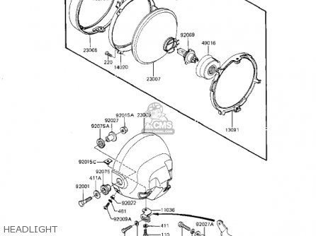 HEADLIGHT - KZ1100L1 LTD SHAFT 1983 USA CANADA