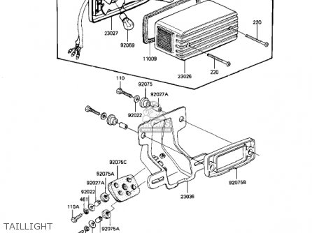 TAILLIGHT - KZ1100L1 LTD SHAFT 1983 USA CANADA