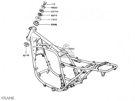 FRAME - KZ1100L1 LTD SHAFT 1983 USA CANADA