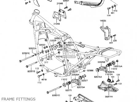 FRAME FITTINGS - KZ1100L1 LTD SHAFT 1983 USA CANADA