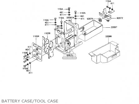 BATTERY CASE/TOOL CASE - KZ1100L1 LTD SHAFT 1983 USA CANADA