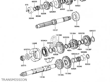 TRANSMISSION - KZ1100L1 LTD SHAFT 1983 USA CANADA