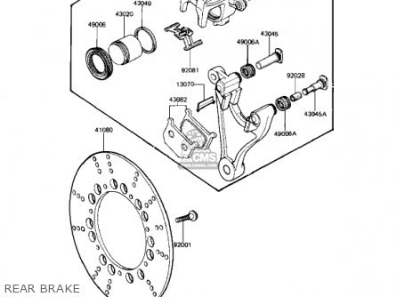 REAR BRAKE - KZ1100L1 LTD SHAFT 1983 USA CANADA