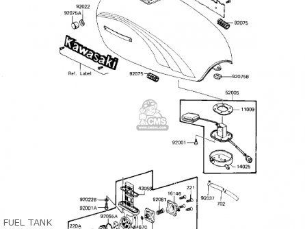 FUEL TANK - KZ1100L1 LTD SHAFT 1983 USA CANADA