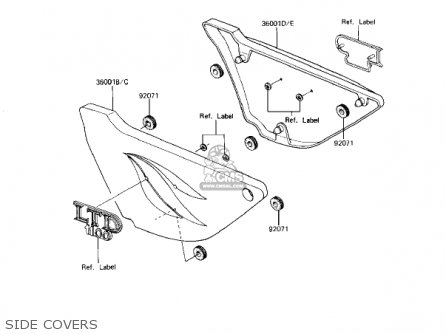 SIDE COVERS - KZ1100L1 LTD SHAFT 1983 USA CANADA