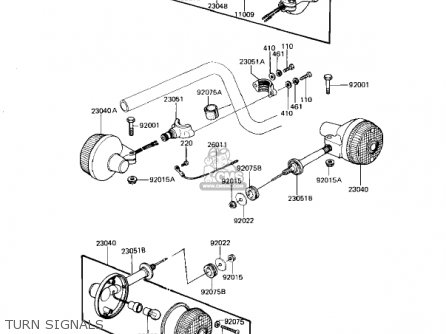 TURN SIGNALS - KZ1100L1 LTD SHAFT 1983 USA CANADA