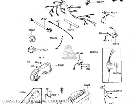 CHASSIS ELECTRICAL EQUIPMENT - KZ1100L1 LTD SHAFT 1983 USA CANADA