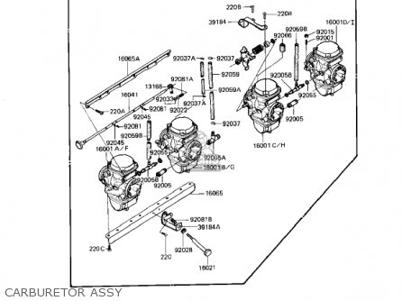 CARBURETOR ASSY - KZ1100L1 LTD SHAFT 1983 USA CANADA