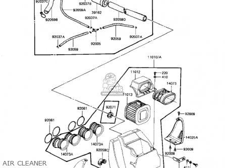 AIR CLEANER - KZ1100L1 LTD SHAFT 1983 USA CANADA
