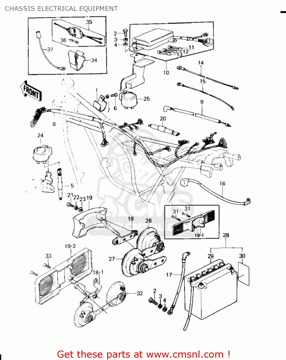 Kawasaki KZ1300A1 1979 USA CANADA CHASSIS ELECTRICAL EQUIPMENT - buy ...