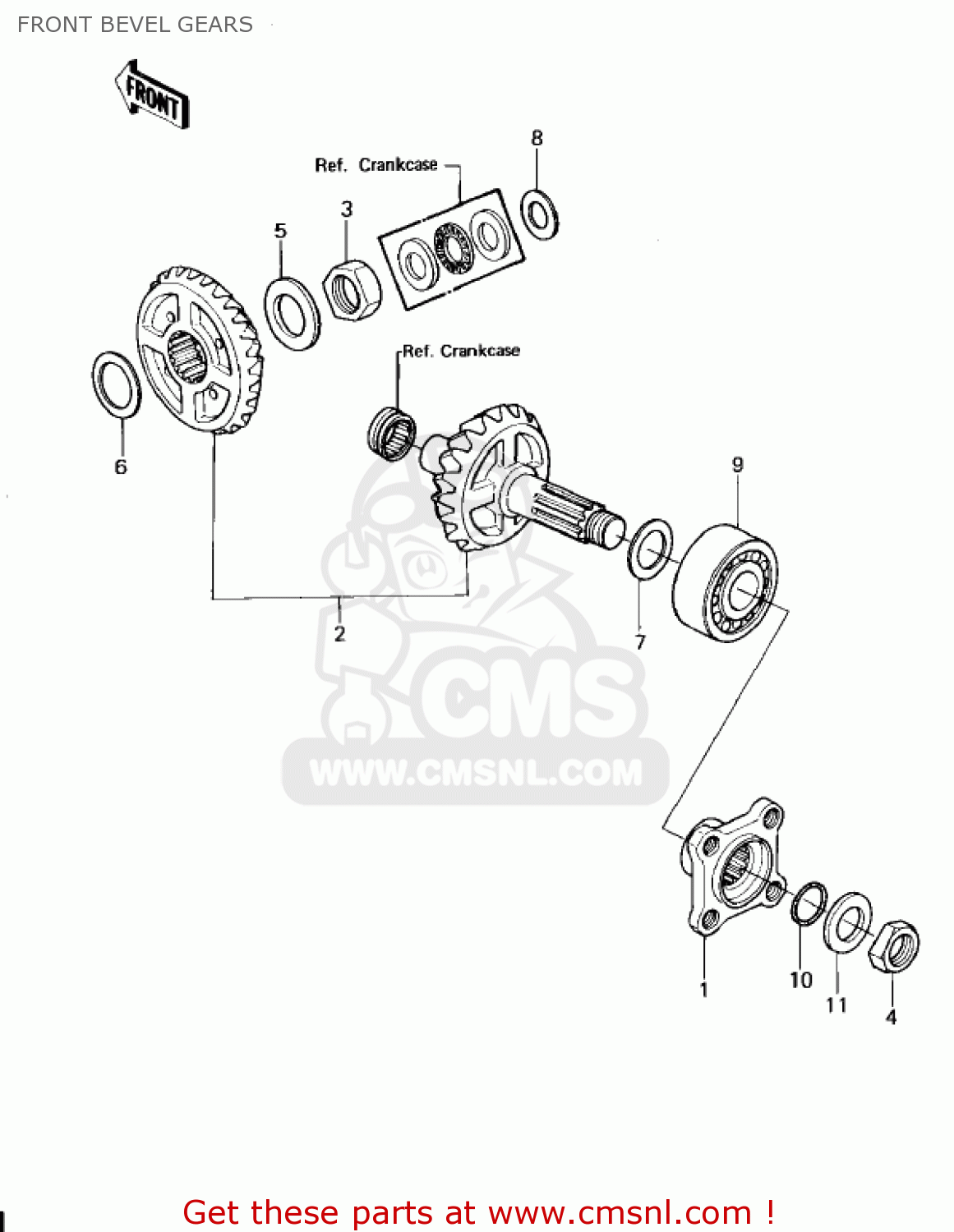 FRONT BEVEL GEARS KZ1300A1 1979 USA CANADA