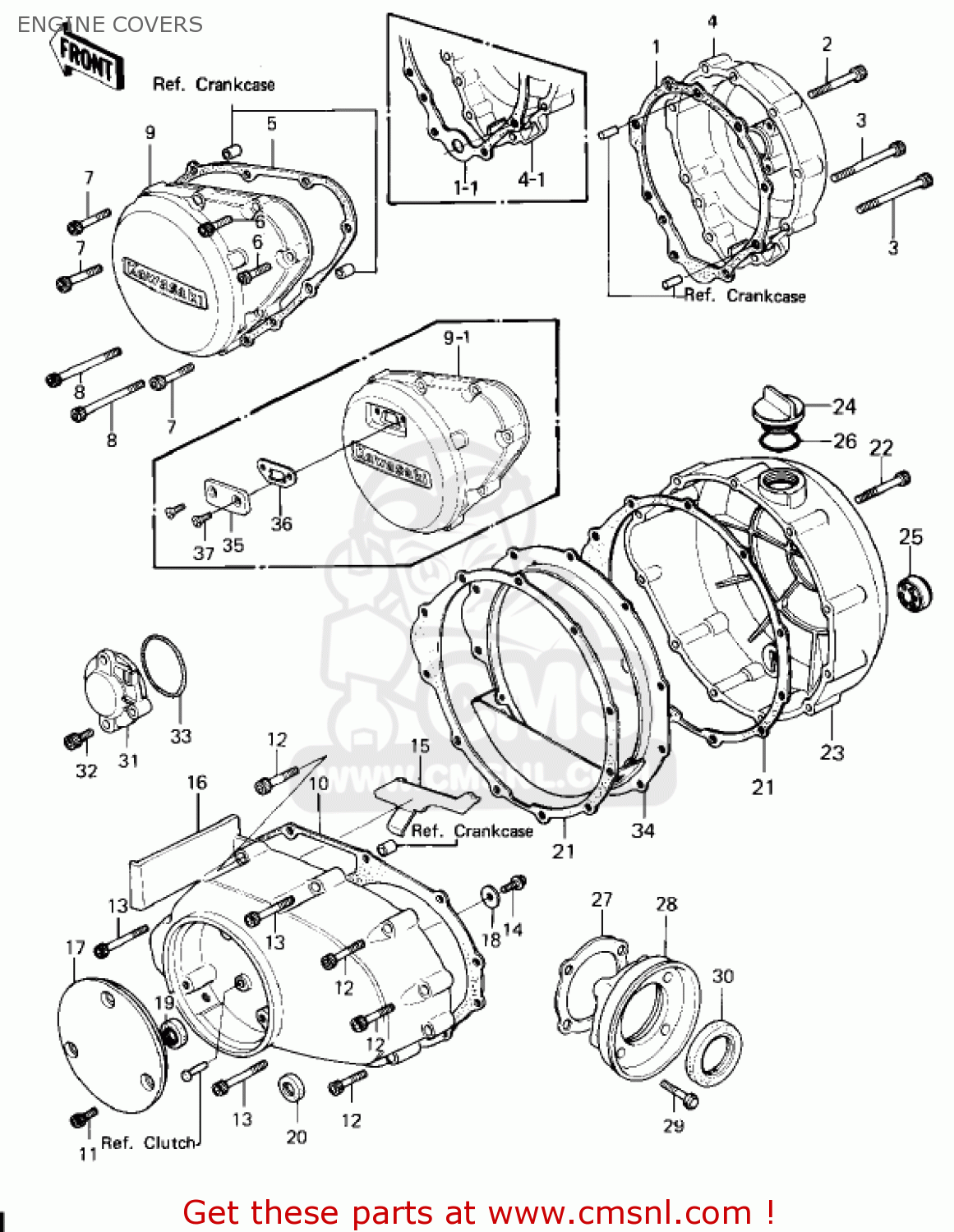 ENGINE COVERS KZ1300A1 1979 USA CANADA