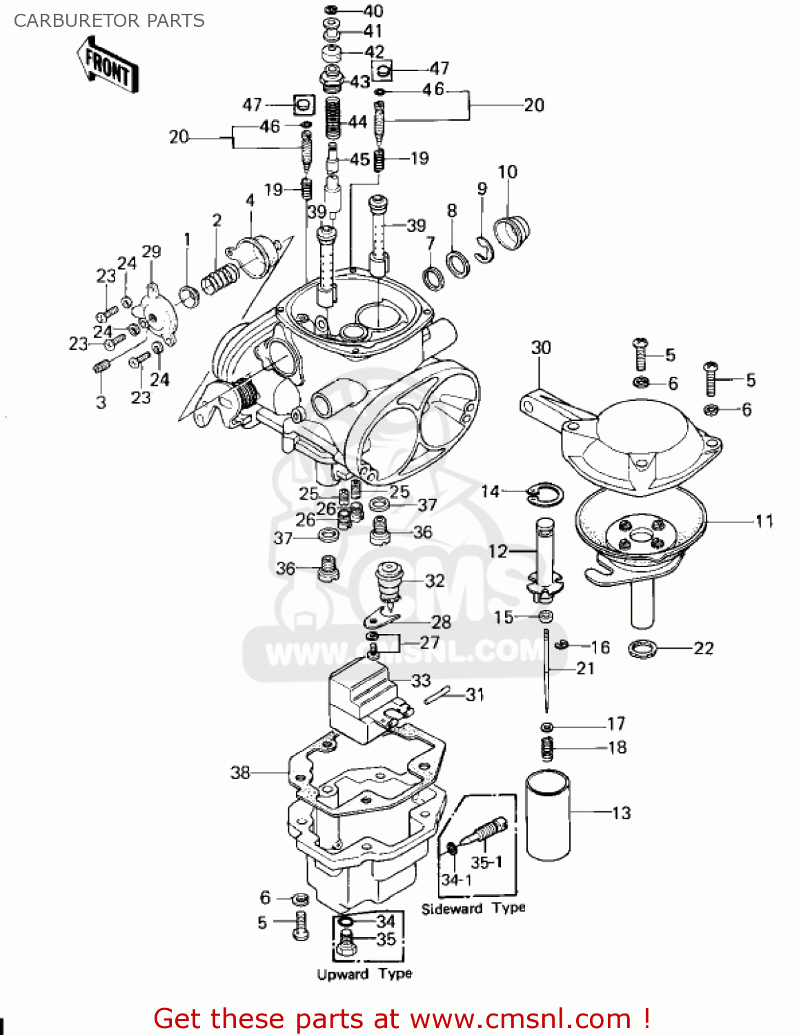 CARBURETOR PARTS KZ1300A1 1979 USA CANADA