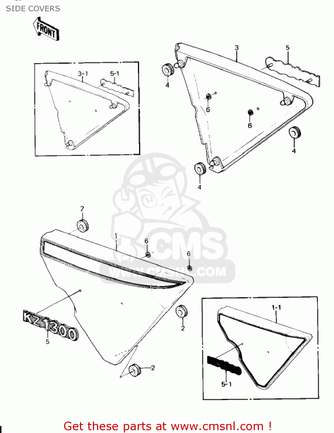 SIDE COVERS KZ1300A1 1979 USA CANADA