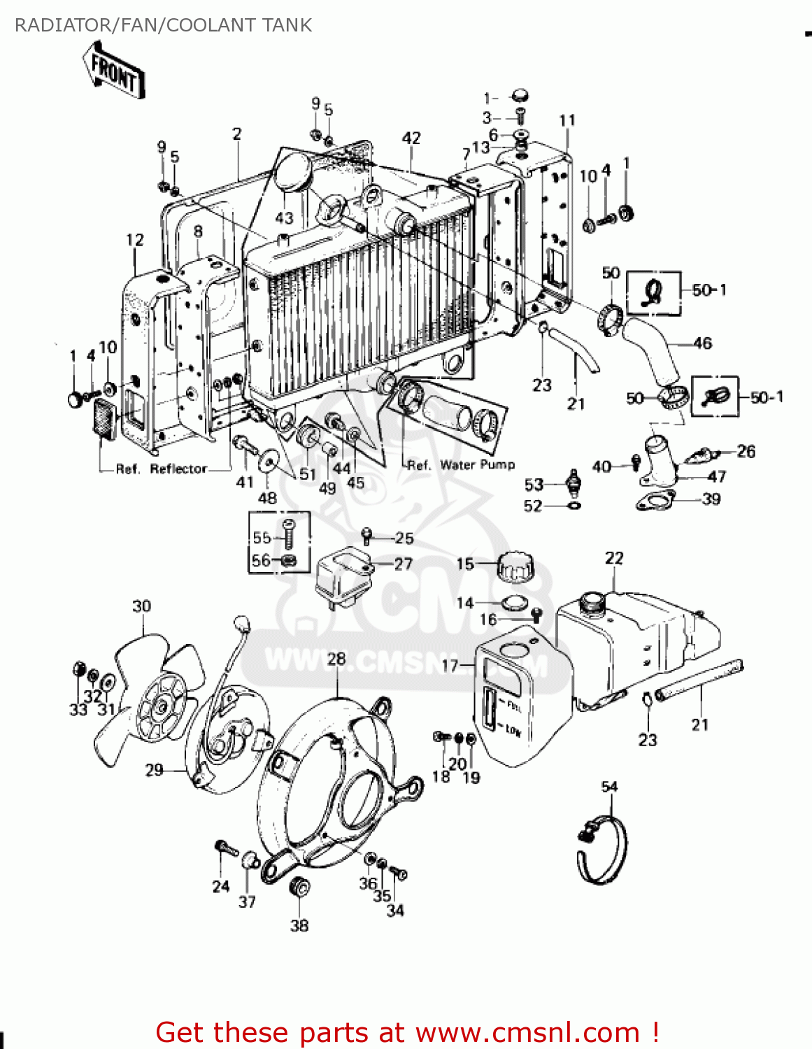 RADIATOR/FAN/COOLANT TANK KZ1300A1 1979 USA CANADA