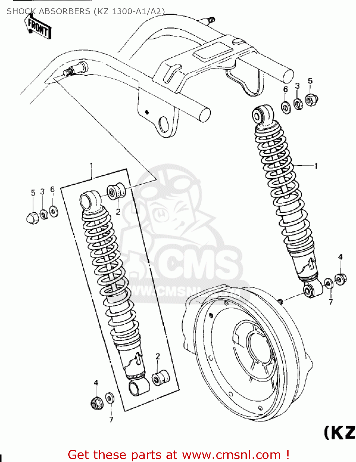 SHOCK ABSORBERS (KZ 1300-A1/A2) KZ1300A1 1979 USA CANADA