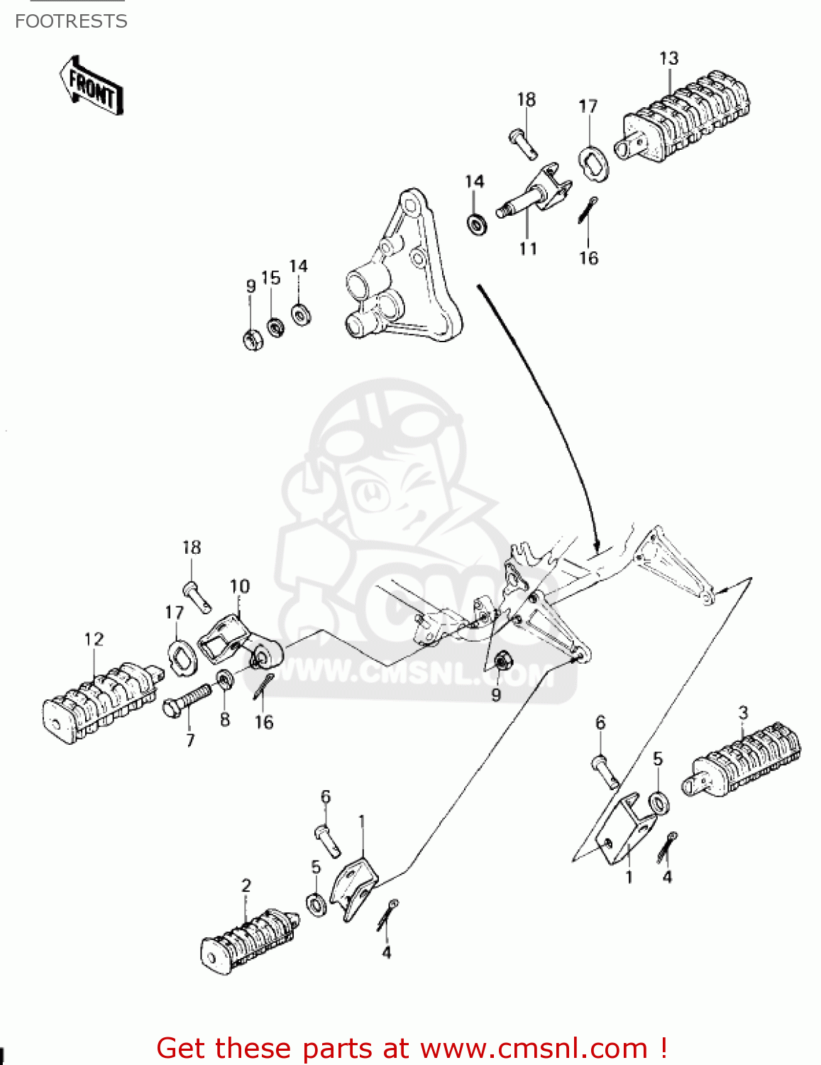 FOOTRESTS KZ1300A1 1979 USA CANADA