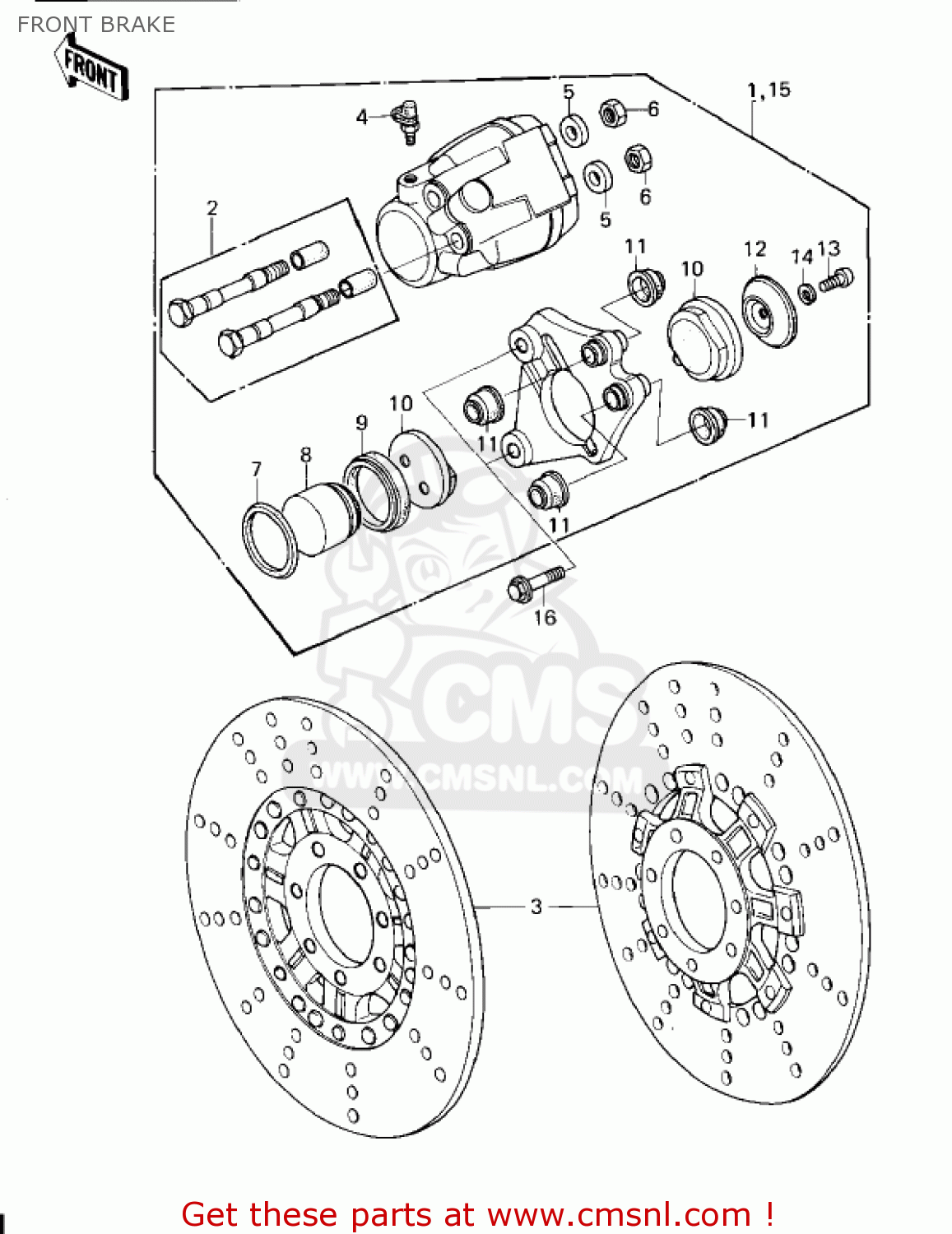 FRONT BRAKE KZ1300A1 1979 USA CANADA