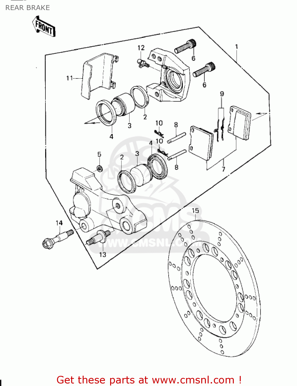 REAR BRAKE KZ1300A1 1979 USA CANADA